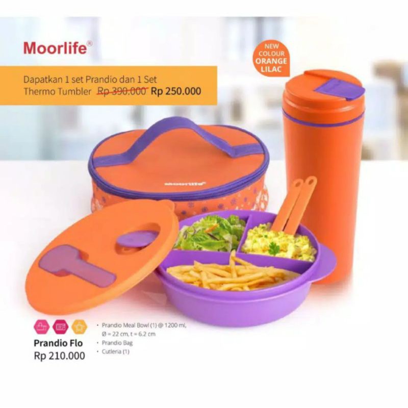 PROMO Kotak Bekal Prandio Flo | Tempat Makan Set Moorlife