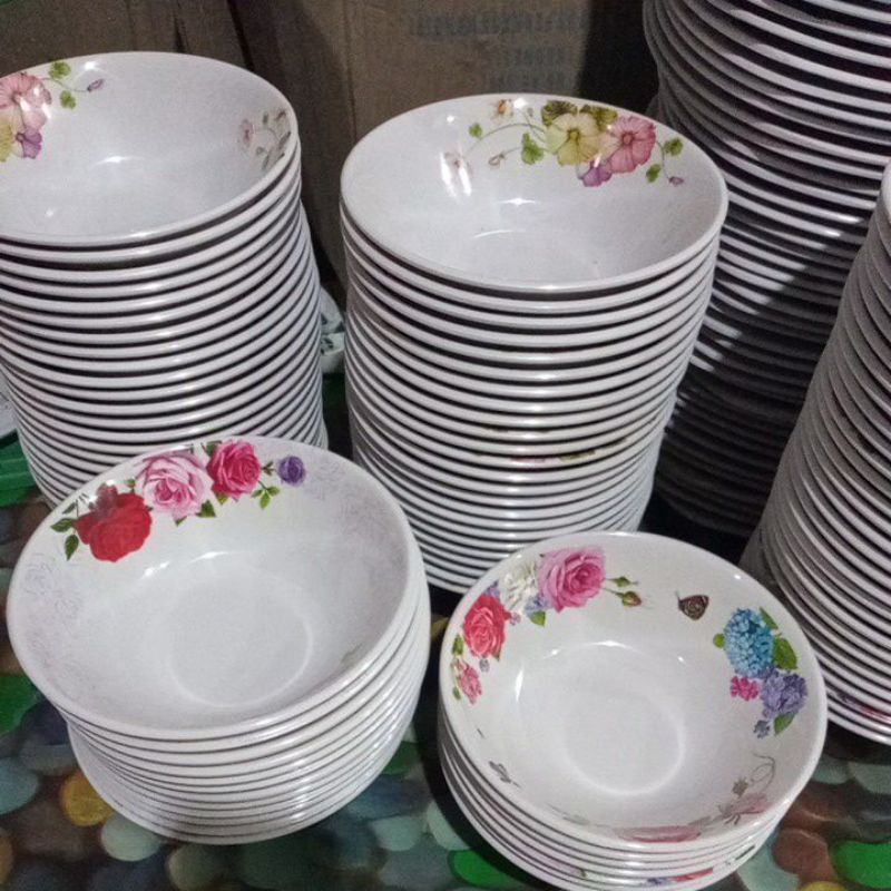 Mangkok melamin bulat per 12 pcs / lusin mangkok melamin bulat singa singi melamin ware