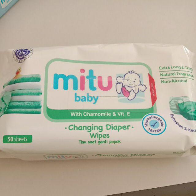 mitu baby changing diaper wipes