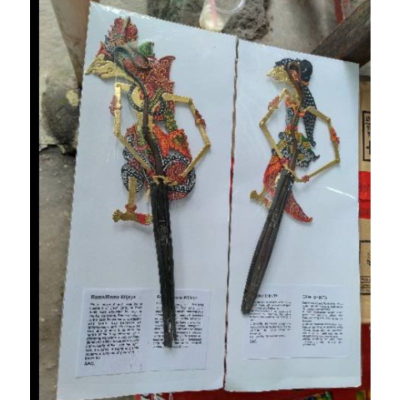 (BISA COD) SEPASANG KERAJINAN WAYANG KULIT RAMA SHINTA MINI CAPERAN SUPER HALUS UKURAN 16 x7 cm