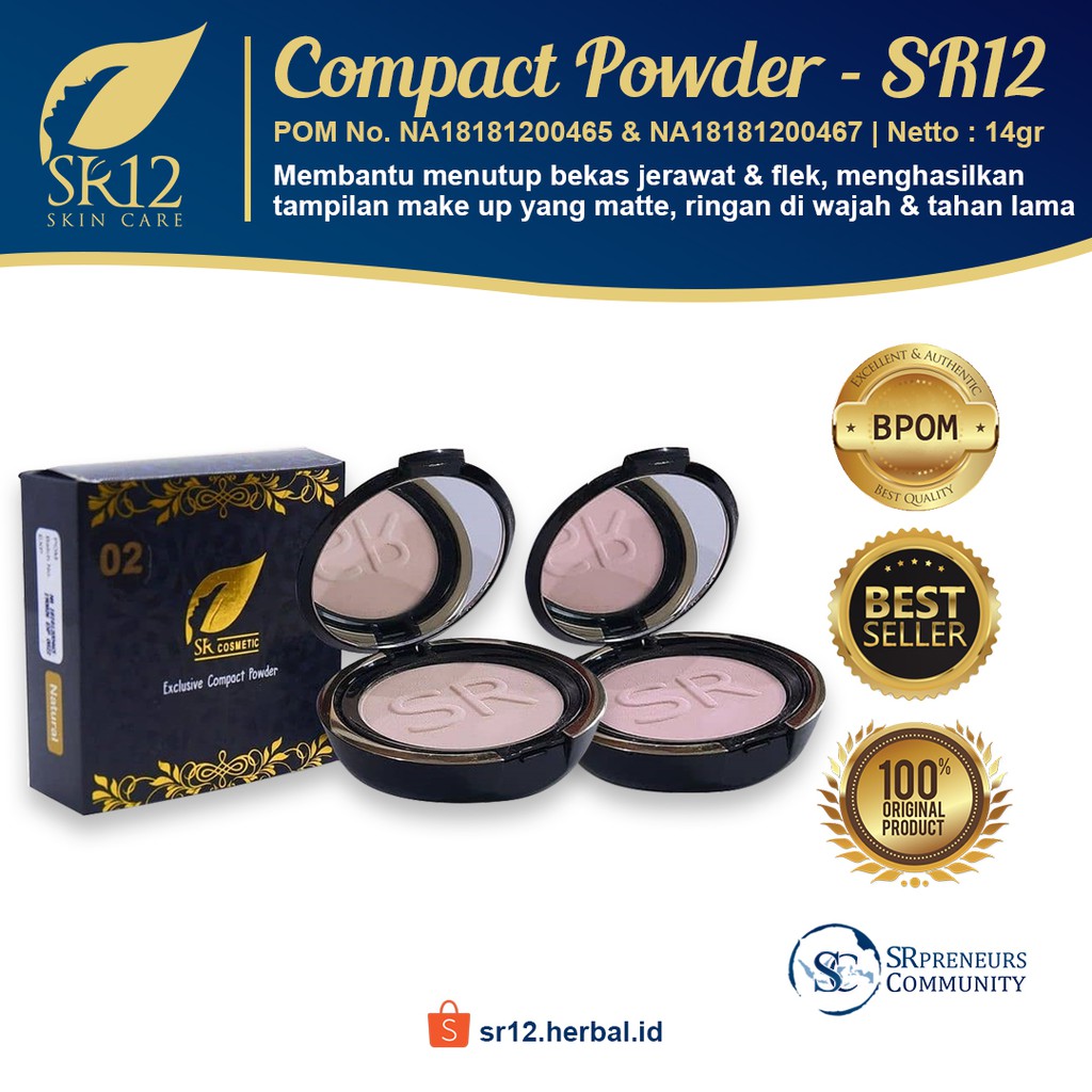 TERLARIS..!! EXCLUSIVE COMPACT POWDER SR12 BPOM AMAN / BEDAK PADAT ...