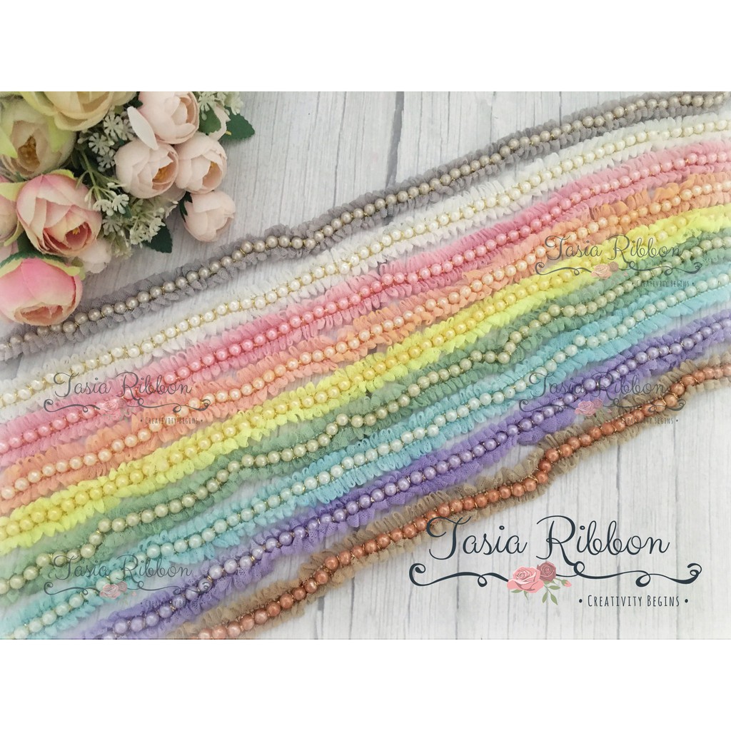 Renda Kerut Tile Parel Roll