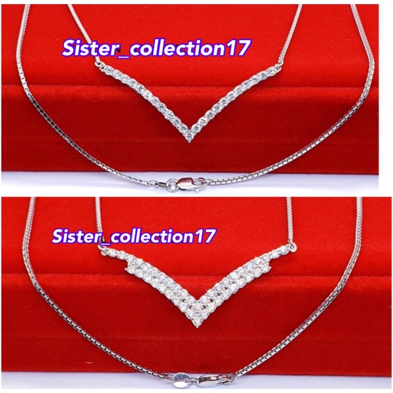 Kalung wanita perak 925 lapis emas putih kalung Aurel perak 925 lapis emas putih