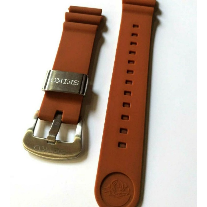 strap rubber seiko brown