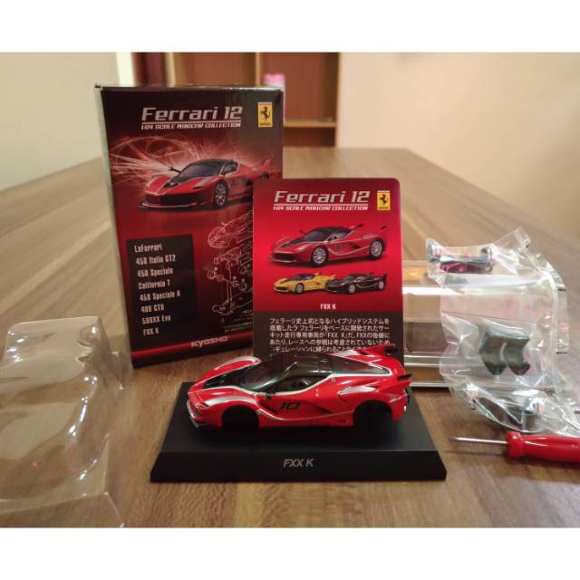 Diecast Kyosho 64 Ferrari Collection 12 Ferrari FXXK FXX K Red New Condition Belum Rakit