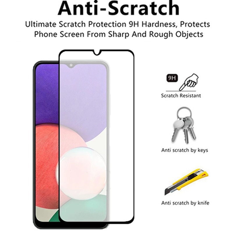 Paket Tempered Glass Layar dan Skin Carbon Samsung A22 4G 2021 Screen Protector