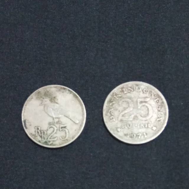 Uang koin asli 25 rupiah tahun 1971