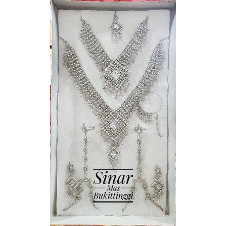 kalung set pengantin india silver