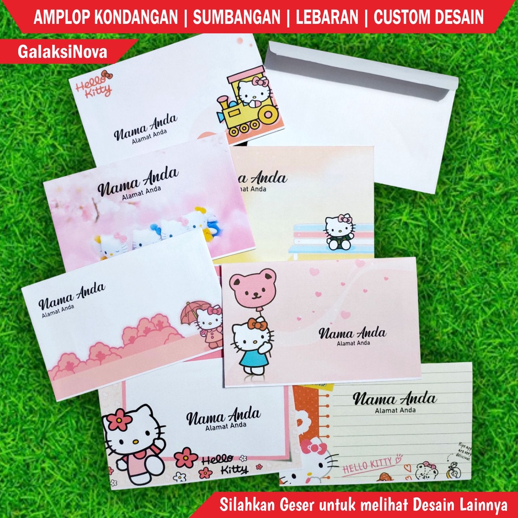 Amplop Kondangan Hello Kitty / Amplop Sumbangan / Cetak Nama Amplop / Amplop Custom / Amplop Lebaran