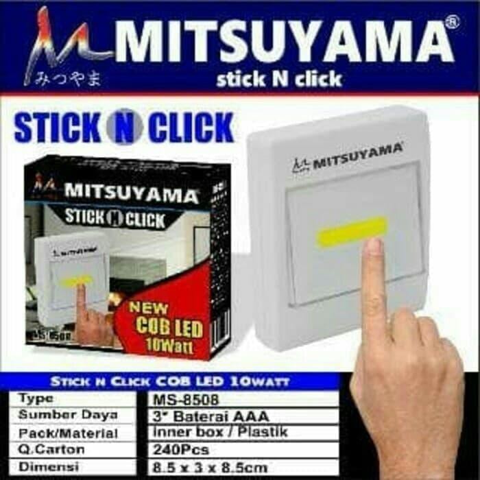 Lampu Tempel Emergency / SWITCH LIGHT / Mitsuyama STICK N CLICK COB LED MS-8508