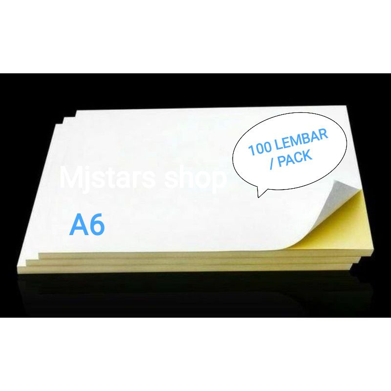 

kertas label stiker resi pengiriman sticker Hvs putih (doff/matte) A6 high quality