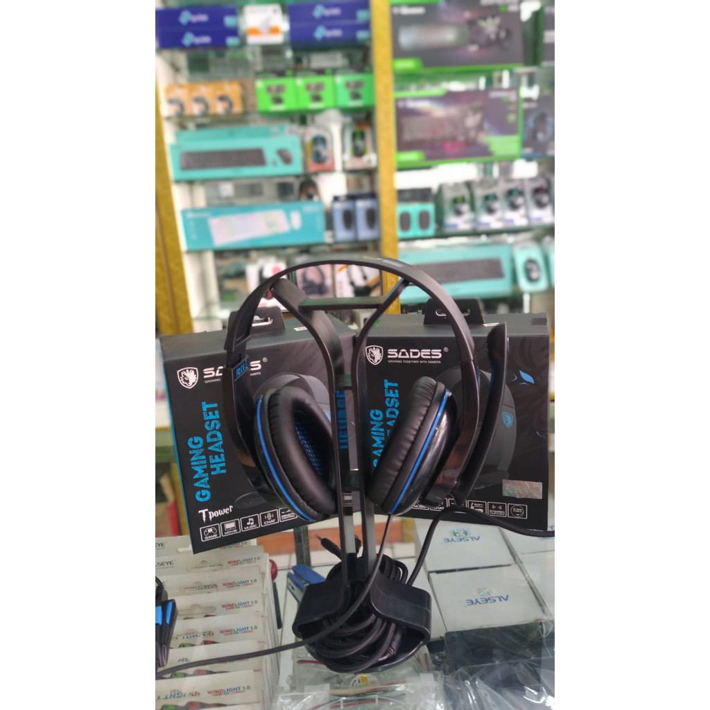 Headset Gaming Sades T-Power Baru + Headset Stand NYK Rp180.000