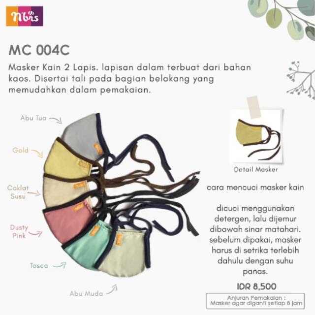 Masker kain Nibras MC 04 C .