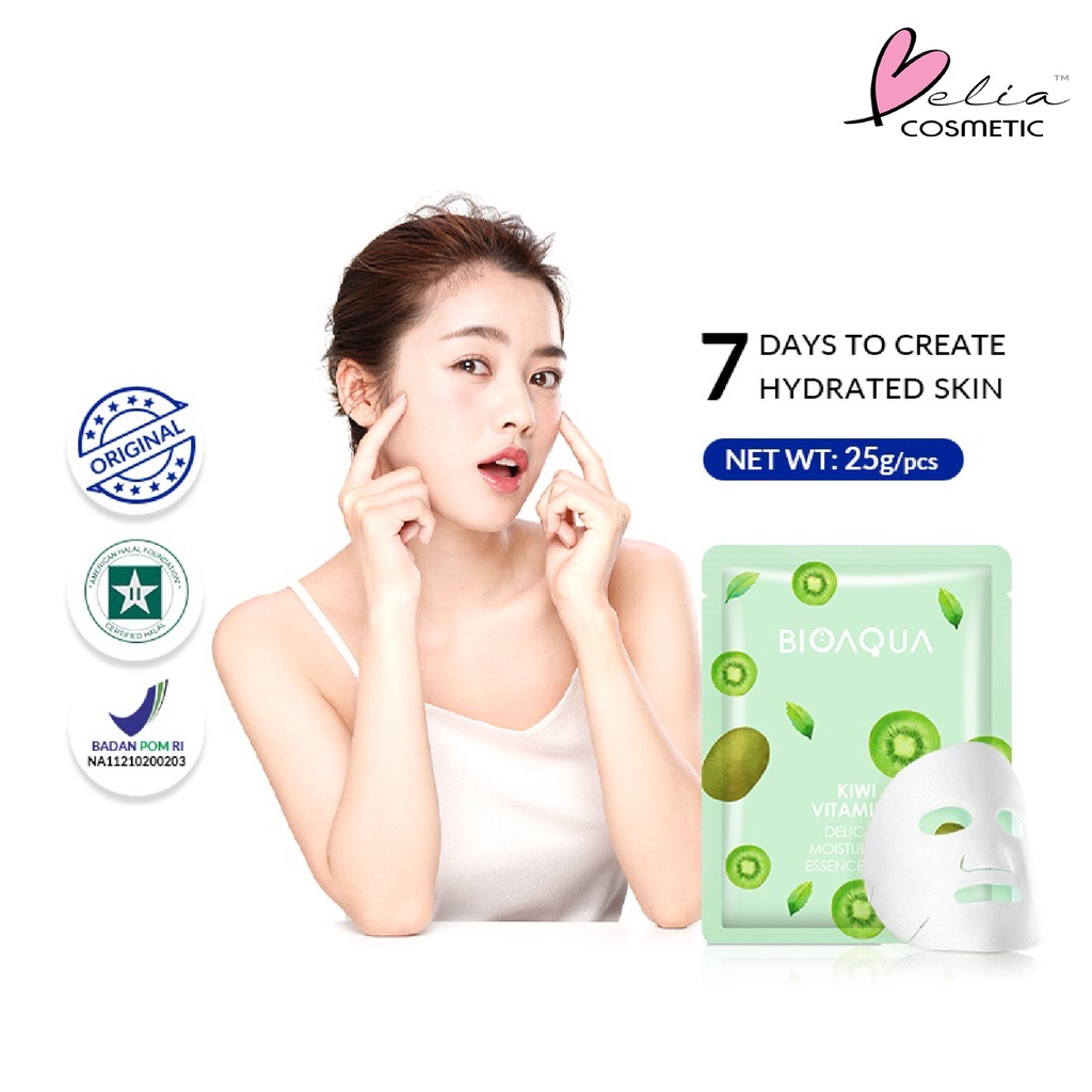❤ BELIA ❤ BIOAQUA Sheet Mask Master Series Plant | Flowers | Fruit | Eye Mask | Facial Mask Brightening Glowing Moisturizing Skin Care | Hydrating Essence Face Mask Brightening Anti Acne Jerawat | Honey Vitamin C Masker Wajah Muka Pelembab Kulit Cosmetics-BA S_Mask Kiwi