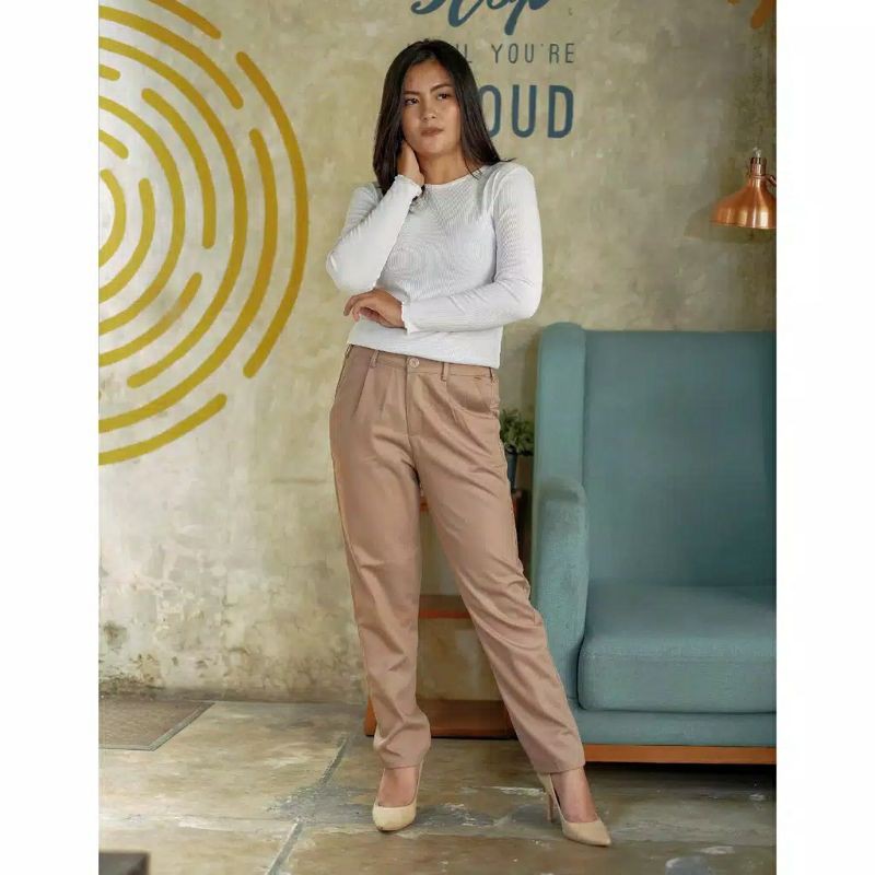 BAGGY PANTS JUMBO PREMIUM AMERICAN DRILL CELANA PANJANG WANITA KERJA KANTOR BIG SIZE NOT KULOT