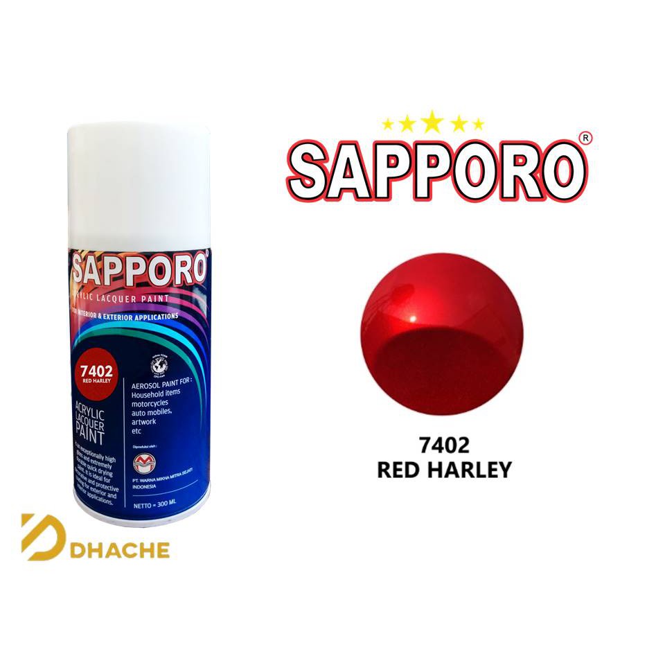 Cat Semprot Sapporo Cat Spray 7402 Red Harley 300cc / Merah Harley 7402