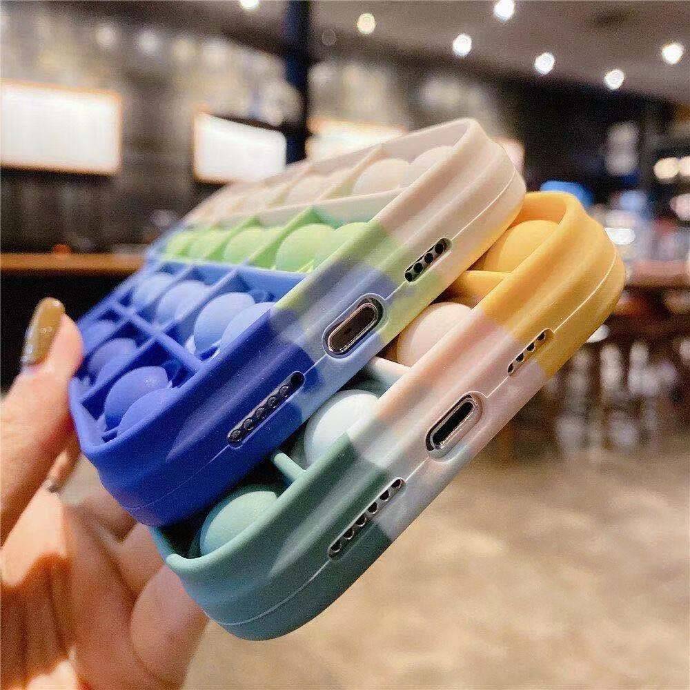 Soft Case Silikon Desain Tiktok Pop Unzip Warna Pelangi Untuk Iphone 7 8 Plus X Xs Max Xr 11 12 Pro Max