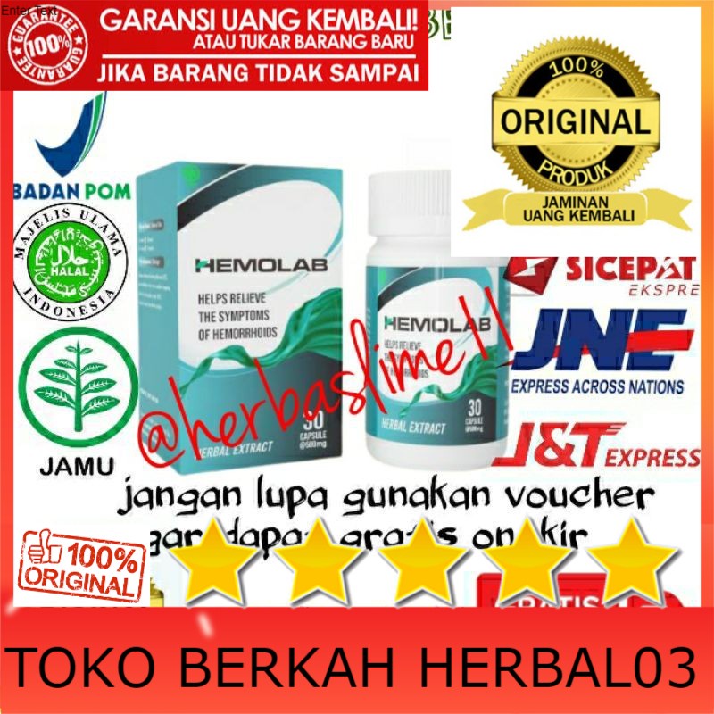 100% ASLI HEMOLAB Asli Obat Herbal Terbaik Atasi Ambeien & Gejala Wasir Ampuh