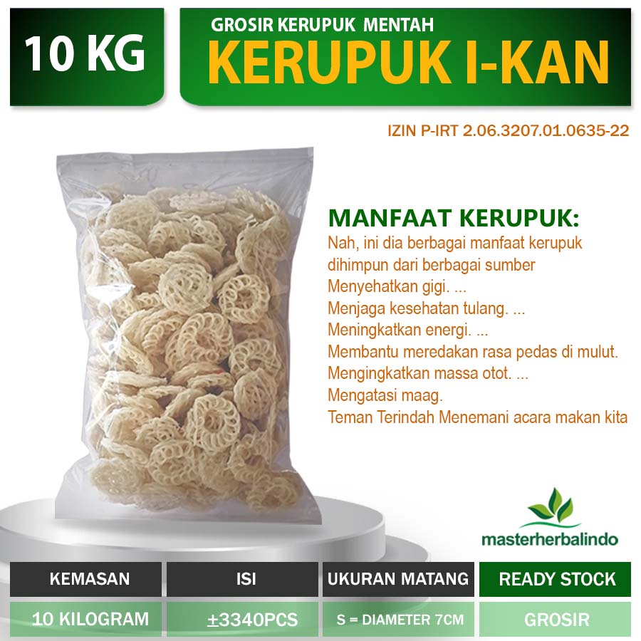 

kerupuk ikan mentah putih bulat gurih renyah garing 10kg