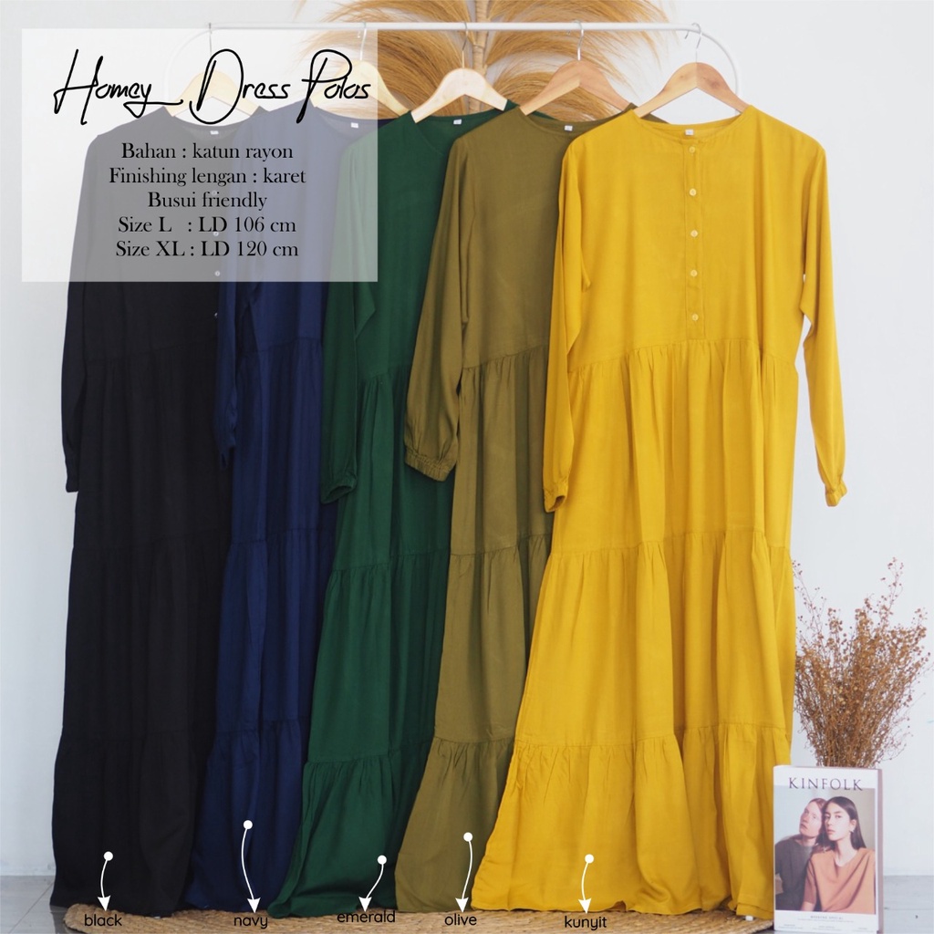 Gamis Dewasa Homey Dress Polos By Dianhijab.id - Bahan Rayon Viscose Premium Gamis Dewasa Luxury Gamis Pengajian Adem Nyaman Dipakai - Bisa COD