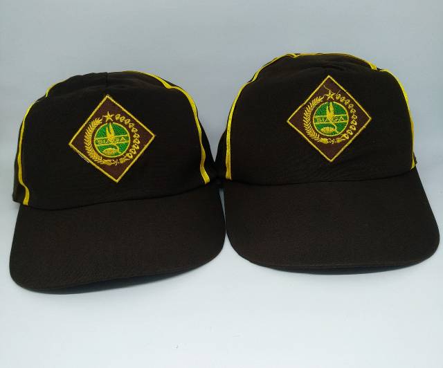 Topi Siaga Putra List Kuning Topi Pramuka Siaga Bordir