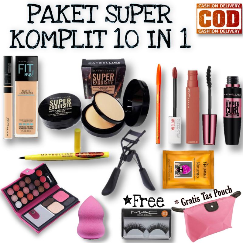 Paket Kosmetik Hemat 10 In 1 Lengkap / Make Up Set  / Paket Kosmetik Lengkap / Kosmetik / Paket Kosmetik Murah