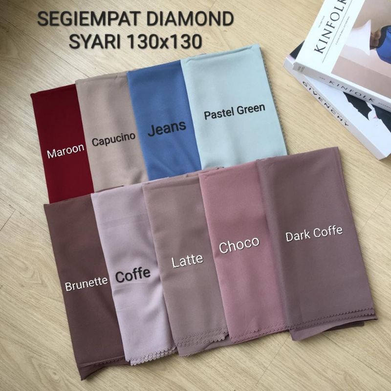 Segiempat syari polos diamond italiano crepe -+ 130x130