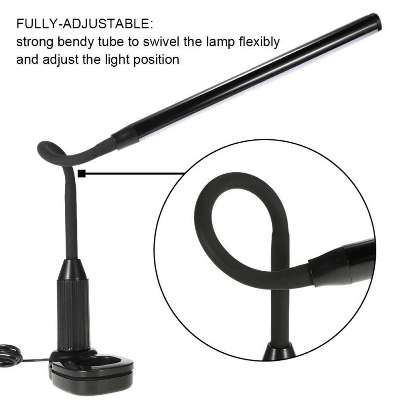 Lampu Baca Kerja Elastis Meja 24 LED 5W Jepit Desk Lamp Clip USB