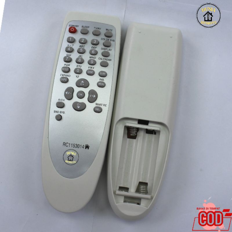 Remot Remote TCL TV TABUNG Oval RC1153014 tanpa setting