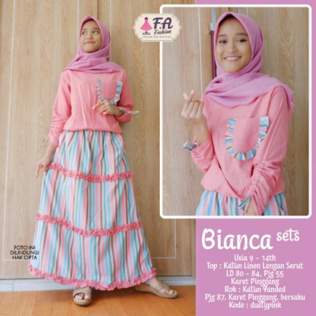 BAJU ANAK CEWEK REMAJA MUSLIMAH SETELAN ANAK CEWEK MUSLIM BIANCA