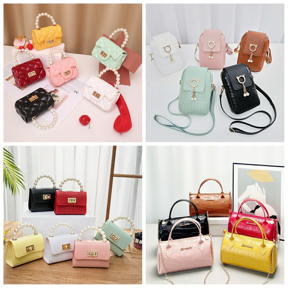 Grosir Tas Selempang Wanita Tas Hp handbag bahan kulit kanvas messenger cewe korea jelly mutiara TAS BAHU/TAS Kamera perempuan