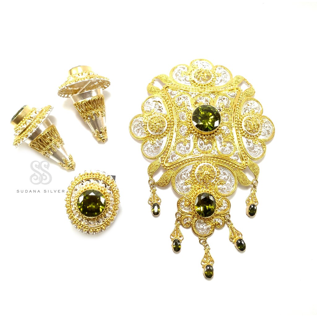 Bros Perak Peridot Gold Plated Handmade Bali