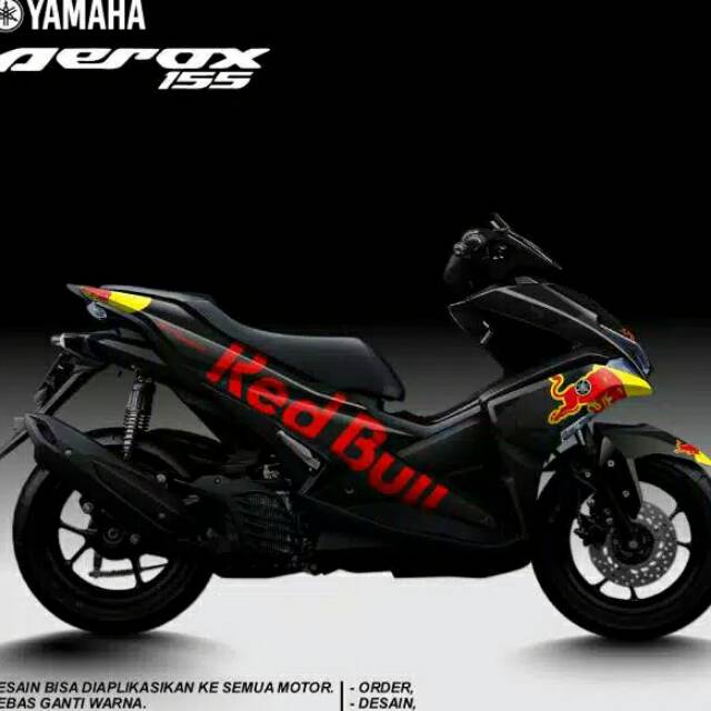 Decal full body yamaha Aerox variasi Black Redbull