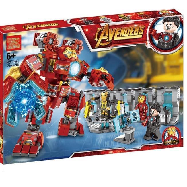 HULKBUSTER IRONMAN BRICKS LEGO 7861 KW 573 PCS ACTION FIGURE MARVEL HEROES AVENGERS END GAME BLOCKS