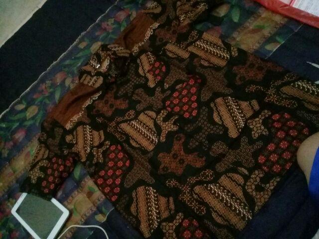 Kemeja Batik Lengan Panjang 021 Risna Batik Hrb026 Hem Batik Murah Seno Sogan Bakung Padi Manggar