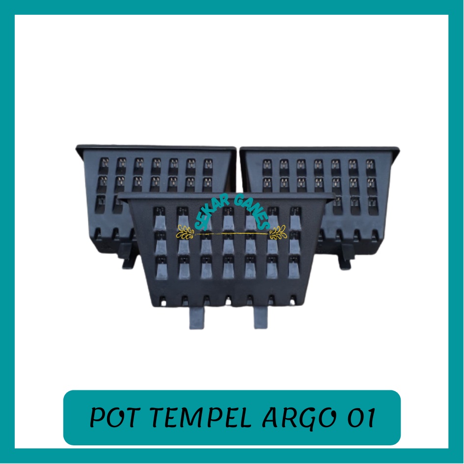 Pot Dinding Tempel Argo 01 Hitam Coklat Putih Hijau - Dinding Pagar Argo-01 21 22 Cm Vertical Garden