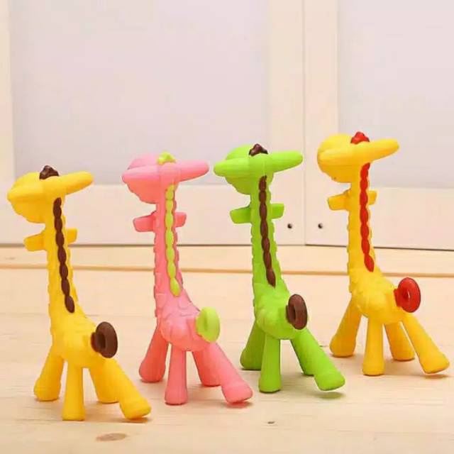 GIGITAN BAYI JERAPAH Teether Giraffe Gigitan Bayi Jerapah baby kids ange silicone kuning pink