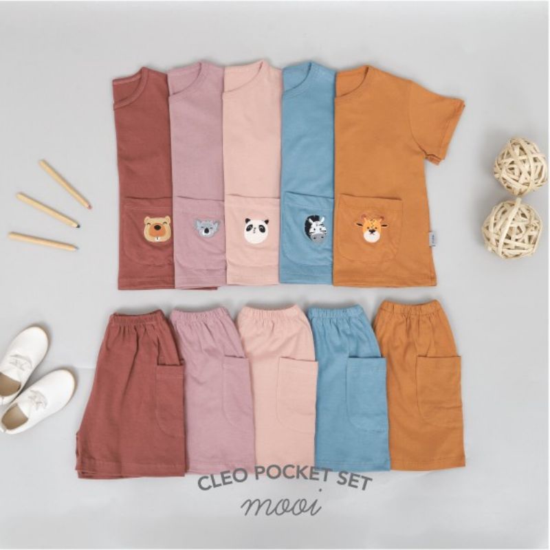 Mooi Setelan Anak Pocket Unisex Cleo Pocket Set