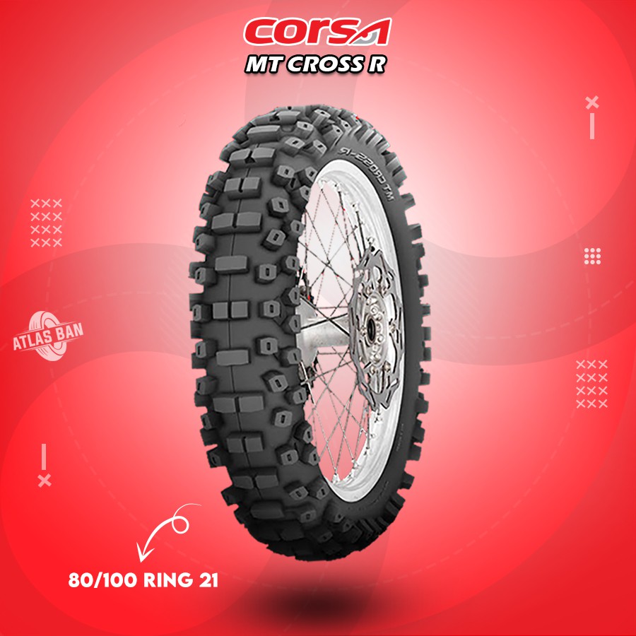 Ban Motor TRAIL HONDA CRF - KAWASAKI KLX CORSA MT CROSS R 80/100 Ring 21 NON Tubles