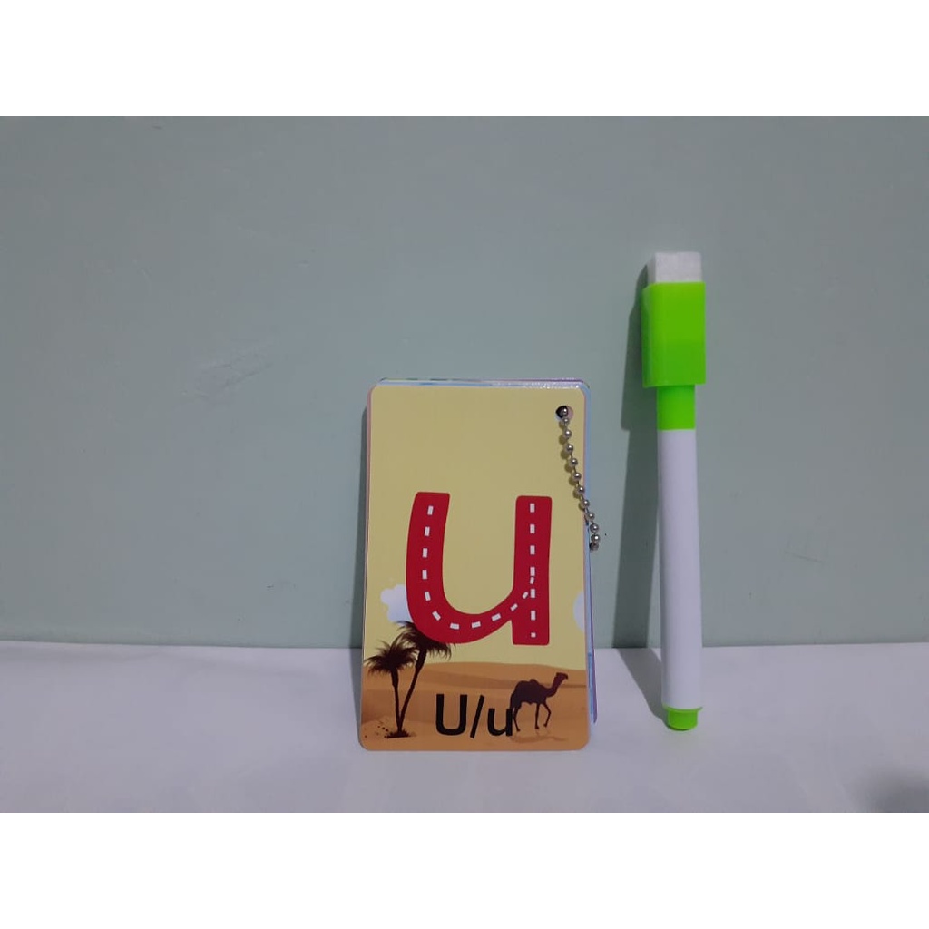 WIPE AND CLEAN FLASH CARD FLASHCARD FLASHCARDS HURUF ABC ALFABET ALPHABET MURAH