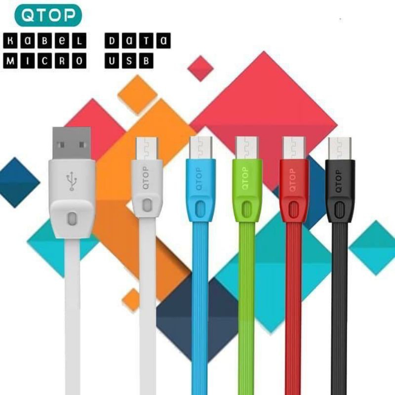 Kabel Charger Qtop Mirco V8  Fast Charging usb data 1 Pcs