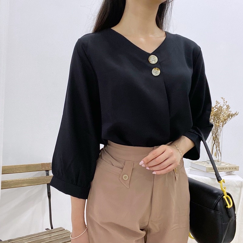 HARI Classic Simple Blouse Daily / Blus Wanita Casual Korea / Atasan Kantor Murah 338