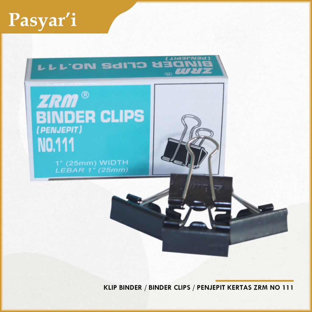 

Klip Binder / Binder Clips / Penjepit Kertas ZRM no 111 / per 12 pcs