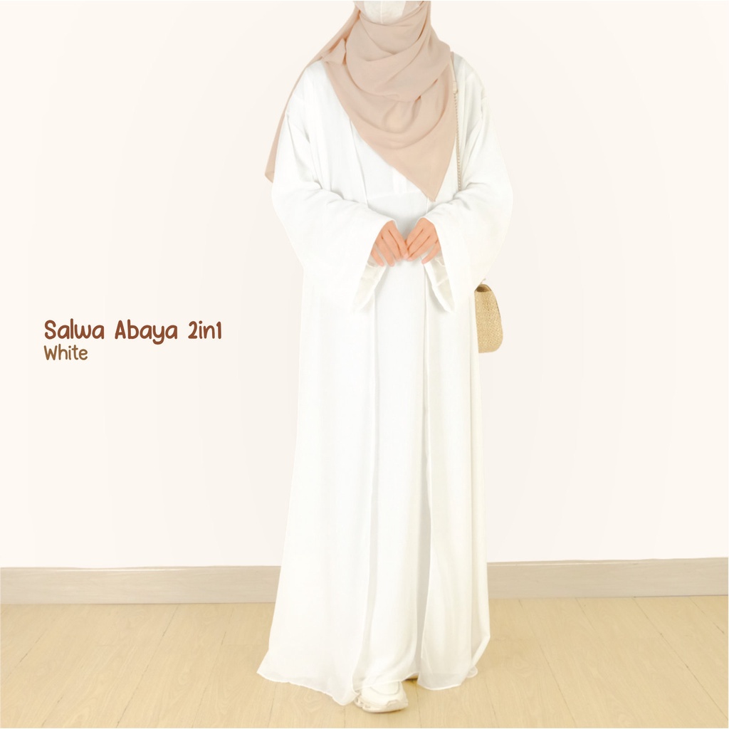 Mininos Salwa Abaya 2in1 Gamis Remaja Muslimah Ceruty Babydoll