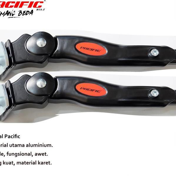 Terbaru Standar Tengah Sepeda Balap, Lipat, MTB, Bmx / Jagang Tengah Kickstand Alloy Merk PACIFIC .