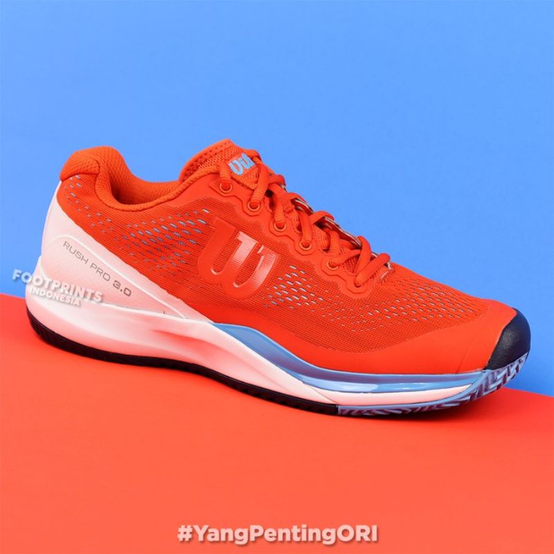 Sepatu Tennis Pria Wilson Rush Pro 3.0 Neon Orange Import Premium BNIB