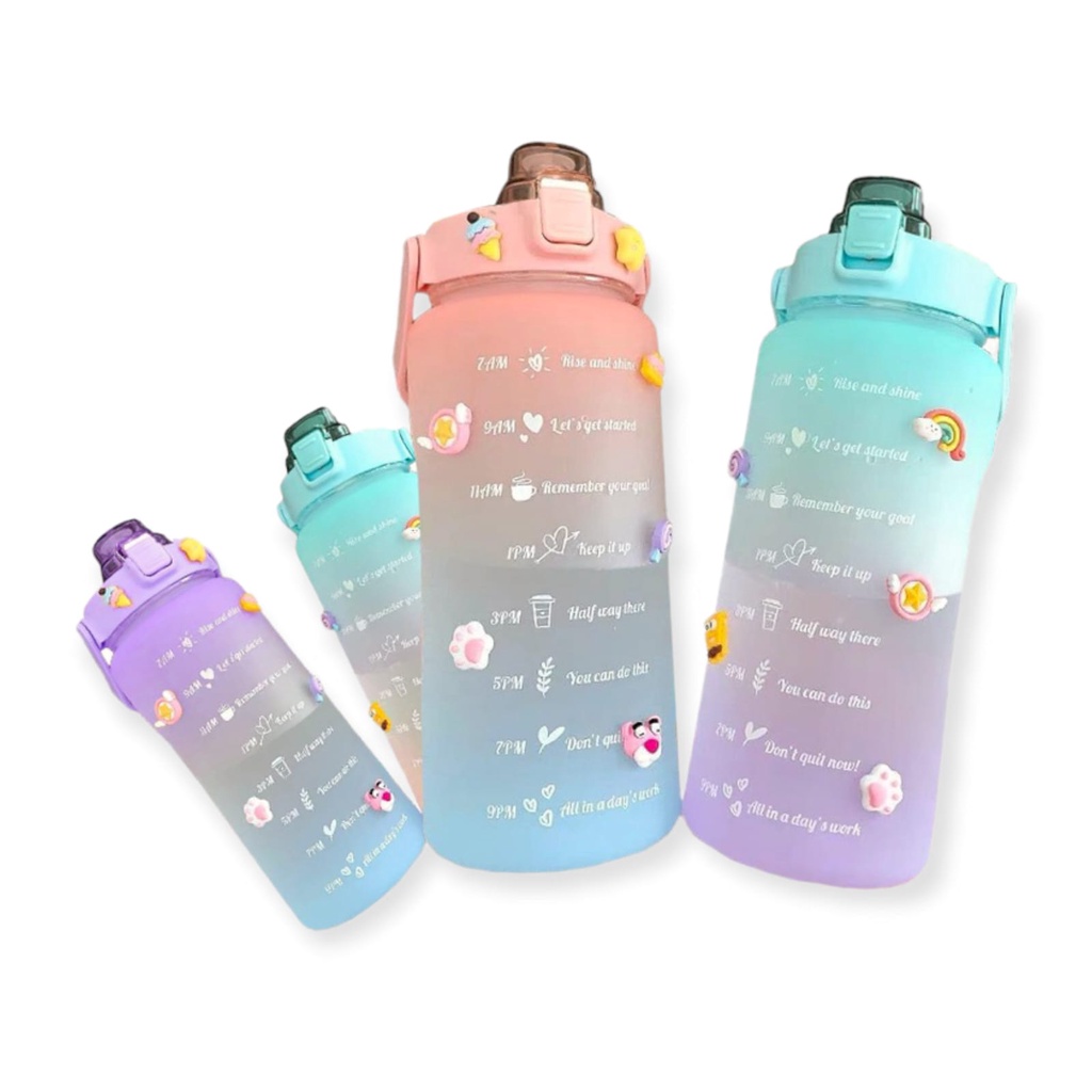 Botol Minum Viral Gradasi Kapasitas 2 Liter Free Sticker 2D