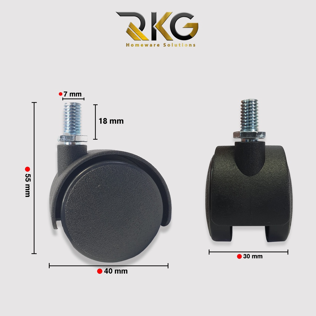 RKG Roda Caster Kursi Kantor 1.5 Inch / Roda Kastor Kursi Rak Etalase-2