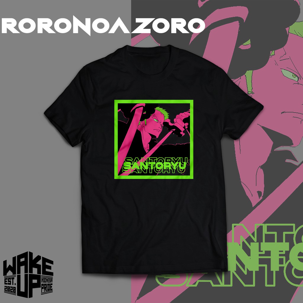 Kaos Anime ( RORONOA ZORO SANTORYU ) PREMIUM