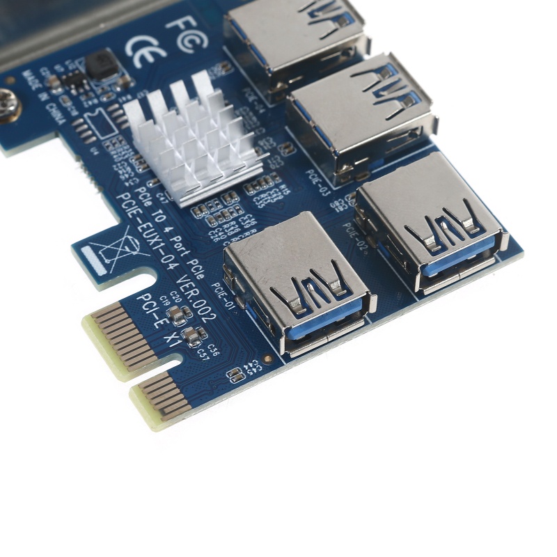 Btsg PCI-E 1X Ke Kartu Riser 4X Eksternal USB 3.0 Adapter Card Untuk Komputer Desktop